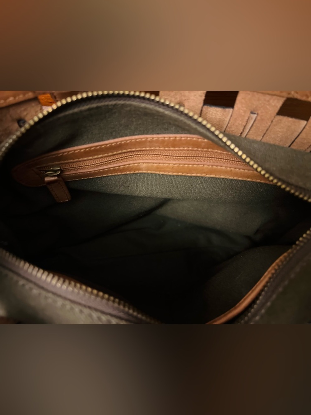 Tan Woven Leather Handbag/Shoulder Bag - Picture 11 of 11